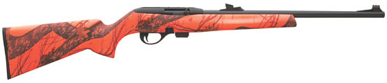 Remington 597 Rifle 80853, 22 LR, 20 in, Semi-Auto, Mossy Oak Blaze Orange Camo Stock, Black Matte Finish, 10 Rds