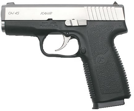 Kahr CW45 Semi-Auto Pistol CW4543, 45 ACP, 3.62", Black Polymer Grip, Black Polymer/Stainless Steel Finish, 6 Rd