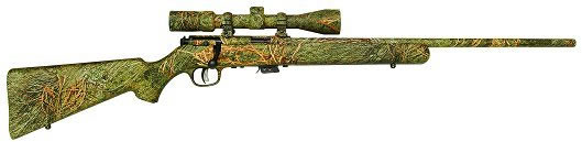 Savage 93R17XP Rifle 96765, 17 HMR, 22", Camo Synthetic Stock, Blue Finish, w/Accutrigger, Scope, 5 Rds