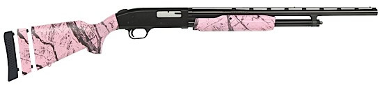 Mossberg 500B Super Bantam Pump Shotgun 54147, 20 Gauge, 22 in, 3 in Chmbr, Pink Marble Syn Stock, Blue Finish, Accu-Chokes