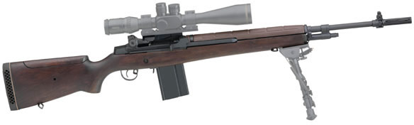 Springfield M1A M21 Tactical Assault Semi-Auto Rifle SA9121, 308 Winchester, 22 in, Walnut Stock, Blue Finish