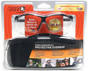 Howard Leight Sharpshooter XC Shooting Glasses w/Black Frame & Clear/Gray & Amber Lens (R01637)