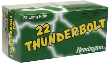 Remington Thunderbolt Rimfire Ammunition TB22A, 22 Long Rifle, Round Nose (RN), 40 GR, 1255 fps, 50 Rd/bx