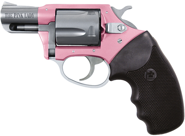Charter Arms Pink Lady Revolver 53830, 38 Special, 2 in, Black Synthetic Grip, Pink Aluminum Alloy / Stainless Steel Finish, 5 Rd