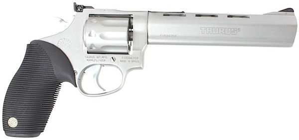 Taurus 990 Rimfire Revolver 2990069, 22 Long Rifle, 6 1/2 in, Ribber Grip Overlay, Stainless Finish, 9 Rd, Adj Sights