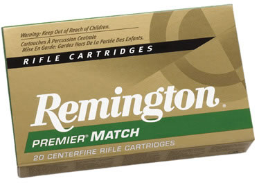 Remington Premier Match Rifle Ammunition RM223R3, 223 Remington, Boat Tail Hollow Point/Match, 77 GR, 2750 fps, 20 Rd/bx