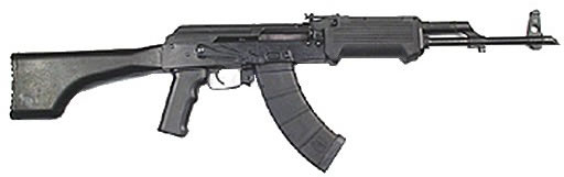 Inter Ordnance Semi-Auto AK-47 Rifle AK47C, 7.62 MM X 39mm, 16.25 in, Black Synthetic Stock, Black Finish