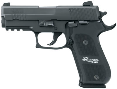 Sig P220 Pistol 220R45DSE, 45 ACP, 4.4 in, Black Aluminum Grip, Black Finish, Adj Sights, 8 Rd