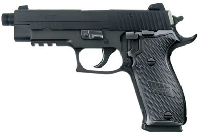 Sig P220 Pistol 220R45DSETB, 45 ACP, 4.9 in Threaded, Black Aluminum Grip, Black Finish, Adj Sights, 8 Rd