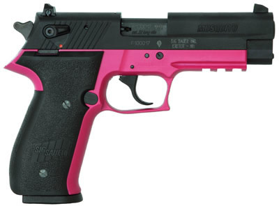 Sig Mosquito Pistol MOSS22PNK, 22 Long Rifle, 3.9 in, Polymer Grip, Pink Finish, Adj Sights, 10 Rd