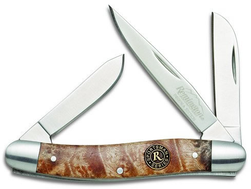 Remington Sportsman Medium Stockman Folding Knife w/Burl Wood Handle 19326