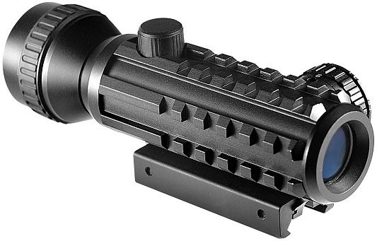 Barska Electro Rifle Scope AC11324, 2x, 30mm, Matte Black, Red Dot Reticle