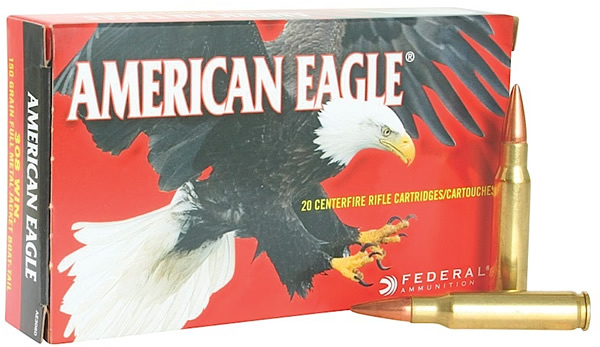 Federal American Eagle Rifle Ammunition AE223G, 223 Remington, Jacketed Hollow Point (JHP), 50 GR, 3400 fps, 20 Rd/bx