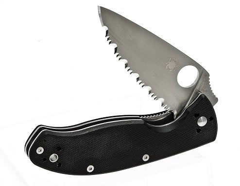 Spyderco C122GS Tenacious Black Folder Knife w/G10 Handle C122GS