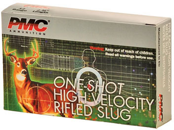 PMC One Shot High Velocity Rifled Slug HV12RS, 12 Gauge, 2-3/4", 1 oz, 1600 fps, #Slug Rifled Slug Shot, 5 Rd/bx