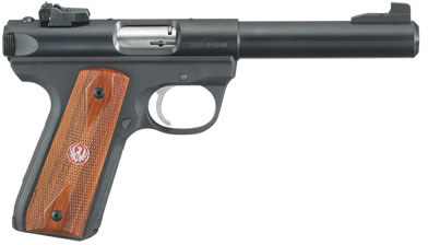 Ruger P512MKIIIRP 22/45 Pistol 10140, 22 Long Rifle, 5.5 in Bull, Cocobolo Wood Grip, Blue Finish, 10 Rd