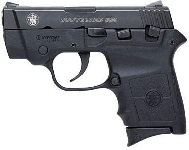 Smith & Wesson Bodyguard Pistol 109380, 380 ACP, 2.75 in, Black Synthetic Laser Grip, Black Melonite Finish, 6 Rd