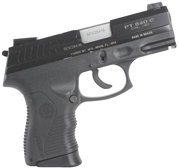Taurus 840 Compact Pistol 1840041C, 40 Smith & Wesson, 3-1/2", Checkered Grip, Blue Finish, 10 Rd