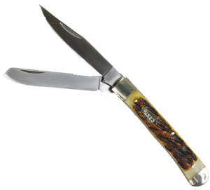 Columbia River Pocket Classic Trapper Folding Knife w/Long Clip Point/Spey Plain Edge Blade (6064)