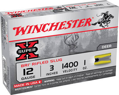 Winchester Super X Rifle Slugs XRS123, 12 Gauge, 3", 1 oz, 1400 fps, 5 Rd/bx