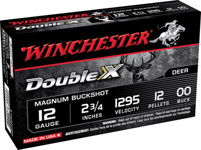 Winchester Supreme XX Magnum Buckshot X12XC0B5, 12 Gauge, 2-3/4", 12 Pellets, 1295 fps, #00 Copper Plated Buffered, 5 Rd/bx