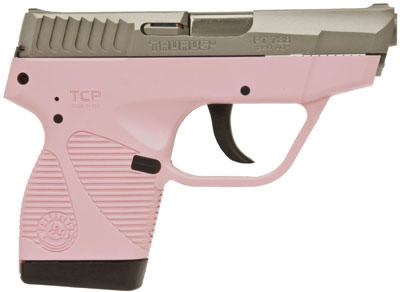 Taurus 738 Semi-Auto Pistol 1738039P, 380 ACP, 2.84 in, Pink Polymer Grip, Stainless Finish, 6 Rd