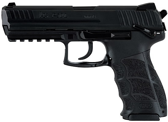 Heckler & Koch P30 DA/SA Pistol 734001LA5, 40 S&W, 4.45 in, Black Ergonomical Grip, Blue Finish, Fixed Contrast Sights, 10 Rd