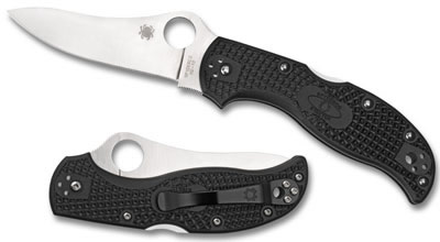 Spyderco Spyderco Stretch 3.5 Black Modified Drop Point w/Satin Finish Folding Knife w/Edge (C90PSBK)
