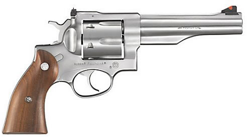 Ruger Redhawk Double-Action Revolver 5004, 44 Remington Mag, 5 1/2 in, Hardwood Grip, Satin Stainless Finish, 6 Rd