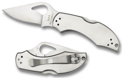 Spyderco Byrd Knife Drop Point Folding Knife w/Plain Edge (C10S2)