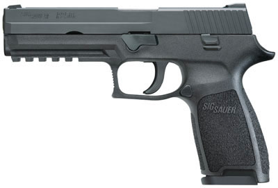 Sig P250 Pistol 250F45B, 45 ACP, 4.7 in, Polymer Grip, Black Finish, Contrast Sights, 10 Rd