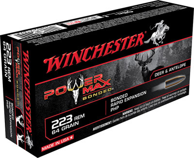 Winchester Rifle Ammunition X223R2BP, 223 Remington, Power Max Bonded, 64 GR, 3020 fps, 20 Rd/bx
