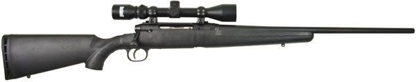 Savage Axis XP Rifle Package w/Scope 19229, 22-250 Remington, 22 in, Black Synthetic Stock, Black Finish