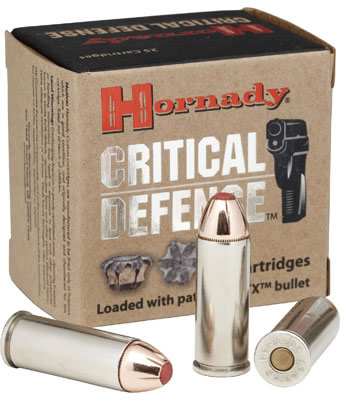 Hornady Critical Defense Pistol Ammunition 90080, 380 ACP, 1000 fps, 90 GR, Flex Tip eXpanding (FTX), 25 Rd/Bx