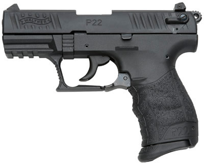 Walther P22 DA/SA Pistol QAP22003, 22 Long Rifle, 3.4 Inches, Black Grip, Black Finish, 10 Rd