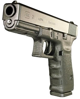 Glock 21 Standard Pistol PI2150203, 45 ACP, 4.60 in, Polymer Grip, Black Finish, Fixed Sights, 13 Rd