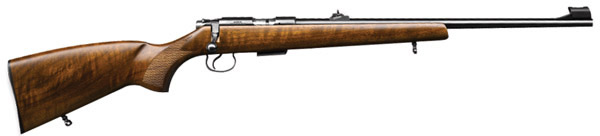 CZ-USA CZ455 Rifle 02102, 22 Magnum (WMR), 20.6 in, Walnut Stock, Blue Finish