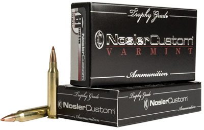 Nosler Trophy Grade Varmint Rifle Ammunition 60089, 204 Ruger, Ballistic Tip Lead-Free, 32 GR, 3319 fps, 20 Rd/bx
