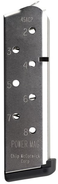 Chip McCormick Power Mag Compact 1911 45 ACP 8 Round Black Magazine (16132)