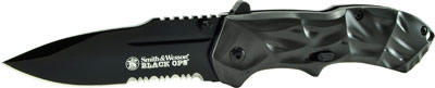 Taylor Black Ops Folding Knife w/Plain/Partially Serrated Edge (SWBLOP3S)