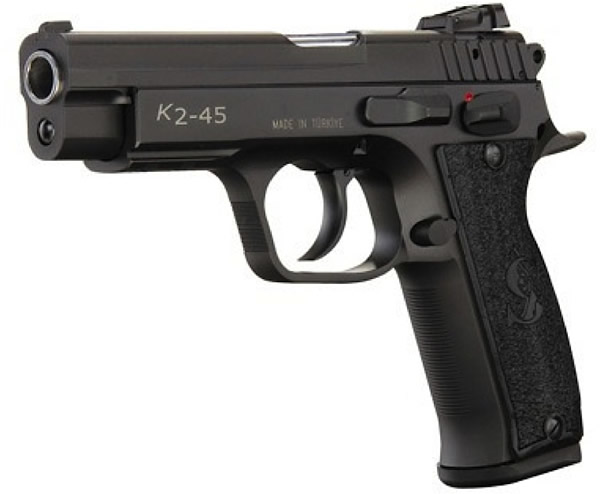 EAA K2 DA/SA Pistol 170840, 45 ACP, 4.5 in, Black Grip, Black Finish, 14 Rd