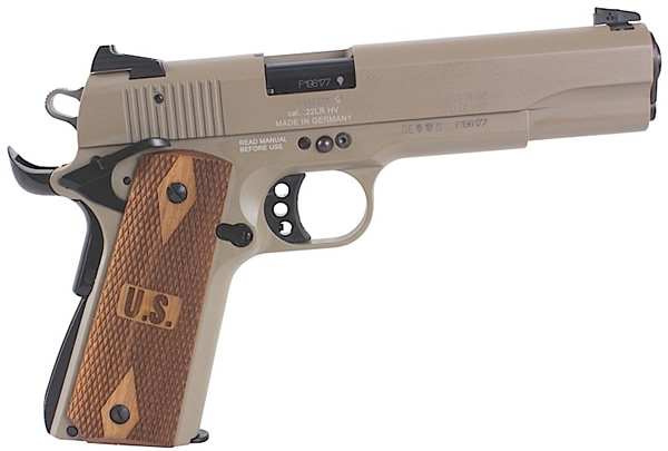 Sig 1911-22 Pistol 191122FDE, 22 Long Rifle, 5 in, Wood Grip, Dark Earth Finish, Contrast Sights, 10 Rd