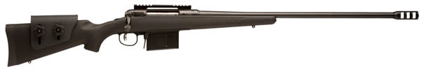 Savage 111 Long Range Hunter Bolt Action Rifle 19482, 338 Lapua Magnum, 26 in, Black Synthetic AccuStock, Blue Finish, 5 Rd