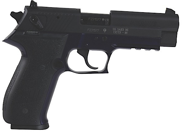 Sig Mosquito Pistol MOS22PURP, 22 Long Rifle, 3.9 in, Black Polymer Grip, Black/Purple Finish, Adj Sights, 10 Rd