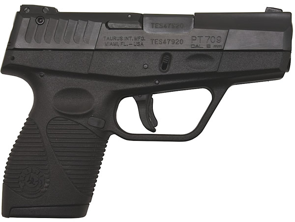 Taurus 709 Slim Semi-Auto Pistol 1709031FS, 9mm, 2.84 in, Checkered Black Polymer Grip, Black Finish, 6 Rd