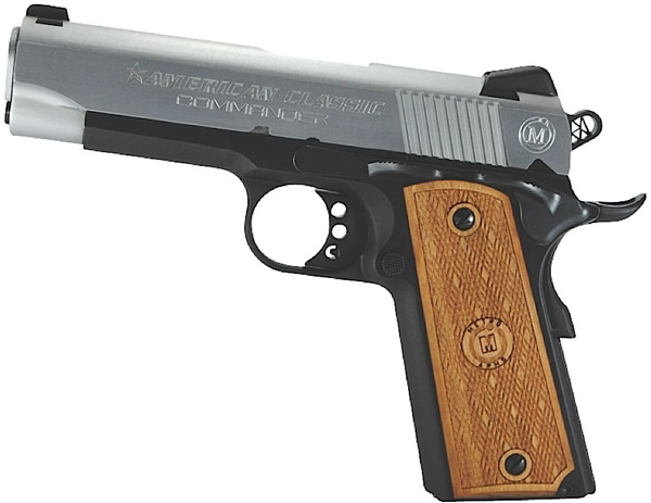 American Classic Commander 1911 Pistol ACC45DT, 45 ACP, 4.25 in, Wood Grip, 2 Tone Finish, 8 Rd