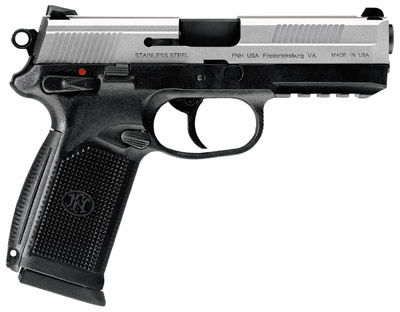 FN Herstal FNX-45 Pistol 66962, 45 ACP, 4 in, Polymer Grip, Stainless Finish, 15 Rd