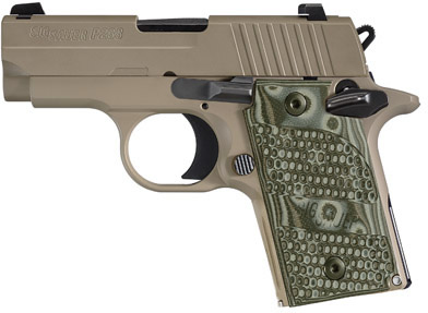 Sig P238 Scorpion Pistol 238380SCPN, 380 ACP, Pistol 2.7 in, Dark Earth Grip, Dark Earth Finish, Night Sights, 6 Rd