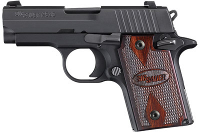 Sig P938 Pistol 9389RGAMBI, 9mm, 3 in, Rosewood Grip, Black Finish, Night Sights, 6 Rd
