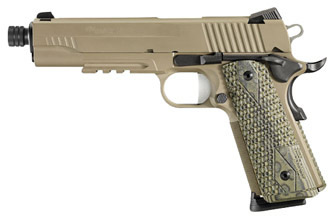 Sig 1911 Scorpion Pistol 1911R45SCPNTB, 45 ACP, 5 in, Hogue G10 Grip, Dark Earth Finish, Low Profile Night Sights, 8 Rd